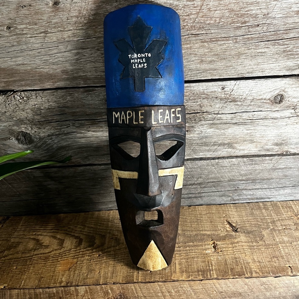 Unique MAPLE LEAFS Tribal Mask Hand Carved